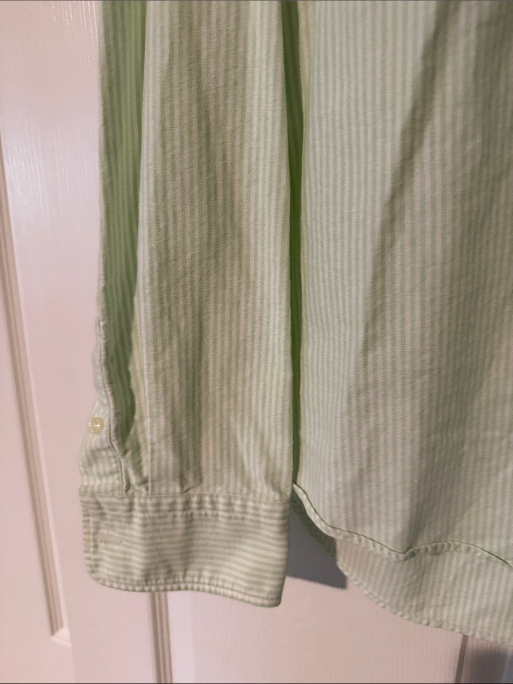 Ralph Lauren Light Mint Green & White Striped Button-Down Shirt - Picture 5 of 10